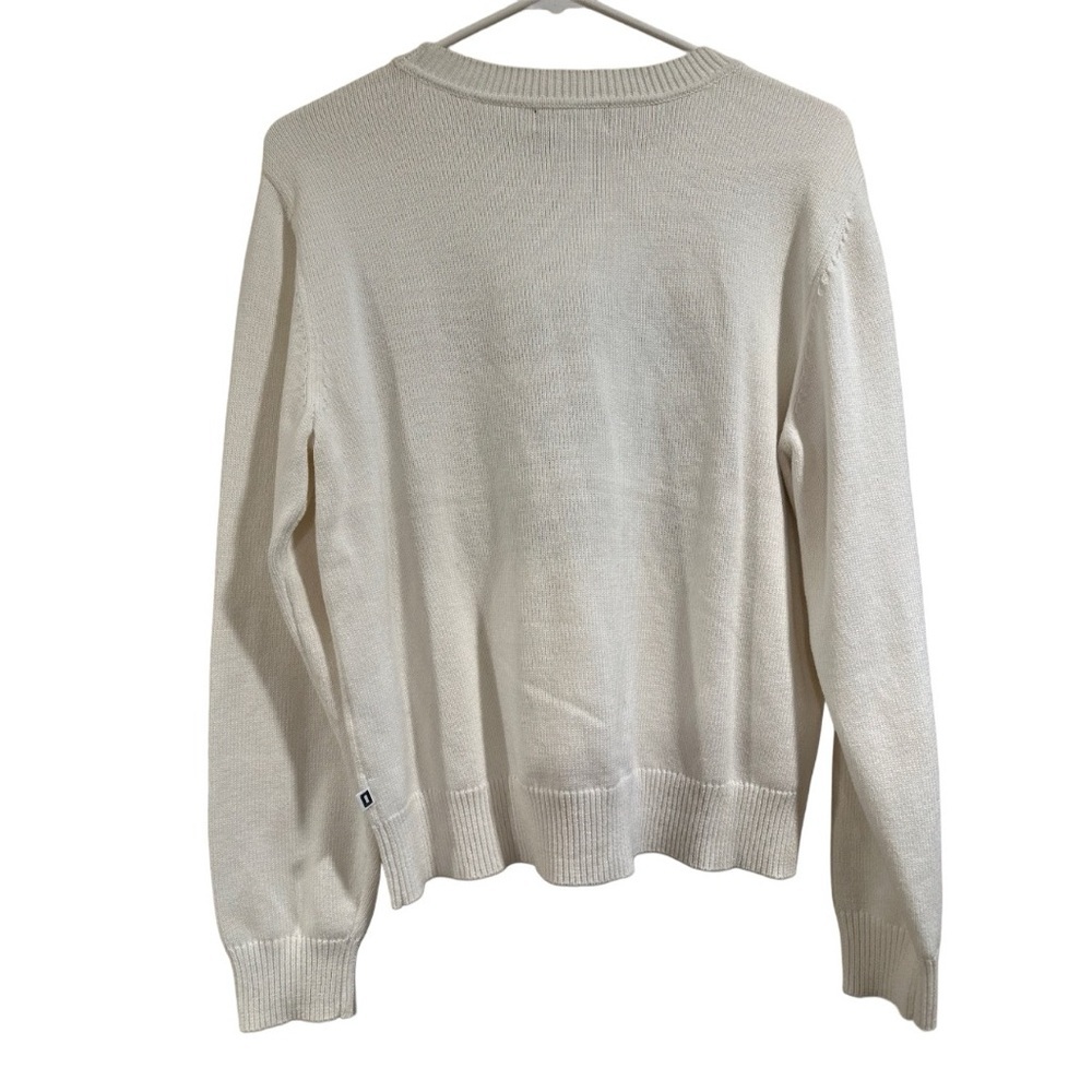 KARL LAGERFELD Black & White Bonjour Pullover Sweater Crewneck Cotton 93% EUC M - Picture 5 of 16